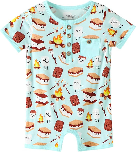 Baby Boy Romper Toddler Boys Short Sleeve Shorts Soft Jumpsuit Outfit Viscose Made from Bamboo