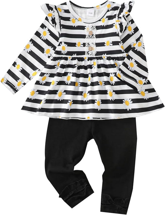Baby Girl Clothes Toddler Girl Outfits Ruffle Shirt Pants Cute Infant Outfit Set Baby Girl Fall Winter Clothes