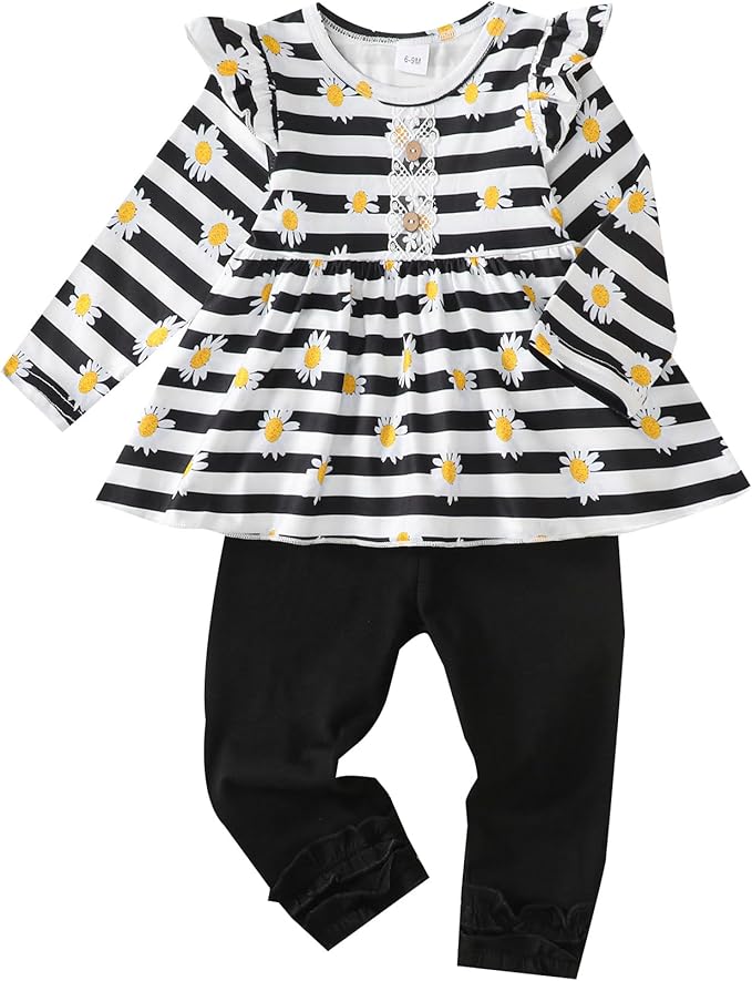 Baby Girl Clothes Toddler Girl Outfits Ruffle Shirt Pants Cute Infant Outfit Set Baby Girl Fall Winter Clothes