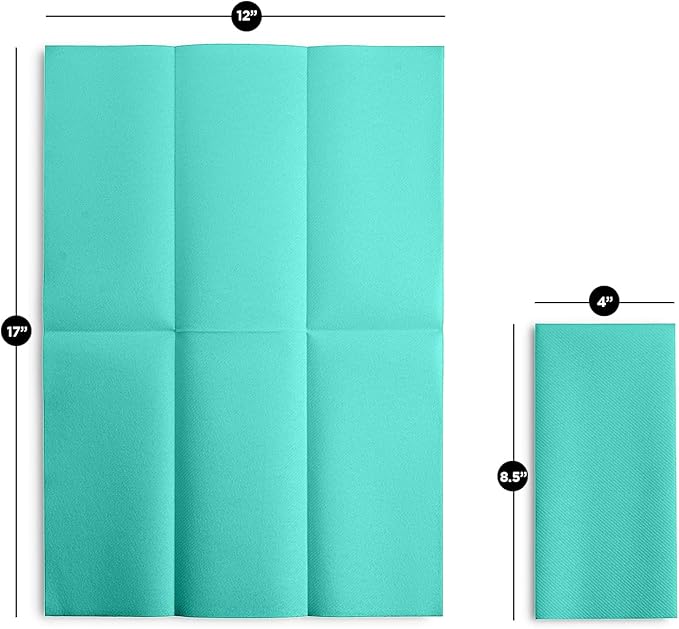 Linen-Feel Bright Green Paper Napkins - Decortive Cloth-Like Disposable Dinner Napkins - Soft And Absorbent. For Kitchen, Party, Wedding, Bathroom Or Any Occasion. (Pack of 100)