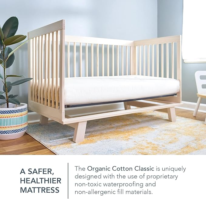 Naturepedic Organic Baby Crib Mattress - 2-Stage Lightweight Infant & Toddler Mattress - Waterproof Bed Mattress for Crib - Non-Toxic for Baby and Toddler Bed - 52" x 28”