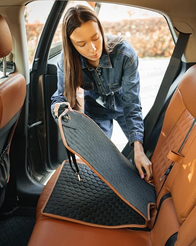 Premium Leather Car Seat Protector for Child Car Seat Cover from Dirt Scratches - Infant Car Seat Protector for Back Seat/Front Booster Seat Protector Under Baby Car Seat Waterproof 1pc Hexy