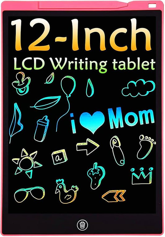 12-Inch LCD Writing Tablet for Kids Doodle Board, Electronic Sketch Drawing Tablet Drawing Pad Activity Games Drawing Board, LEYAOYAO Toddler Travel Learning Toy - Gift for 3-6 Years Old Girl Boy