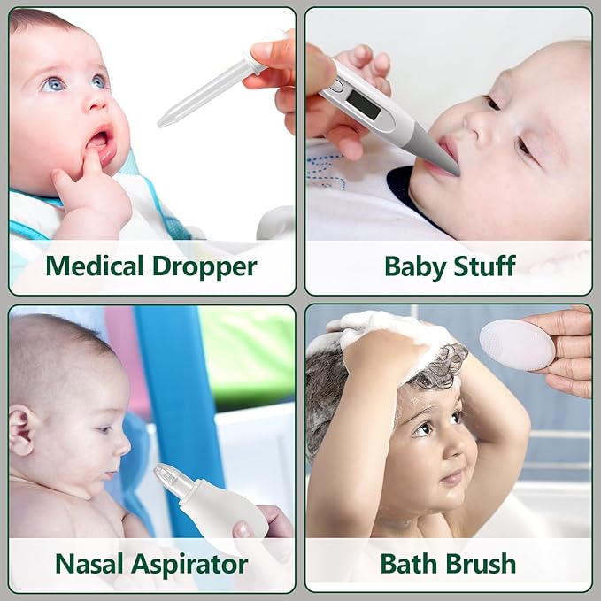 Baby Healthcare and Grooming Kit for Newborn Kids, 31PCS Upgraded Safety Baby Care Kit, Newborn Nursery Health Care Set, Baby Care Products （Grey White)