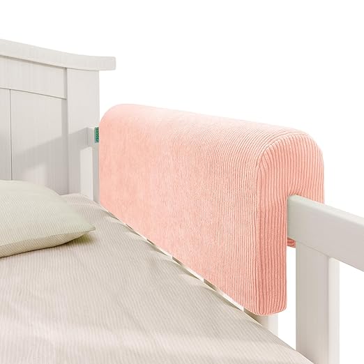 Bed Rail Bumpers Protector, Hospital Bed Rails Padding, Loft Beds and Bunk Beds Bumpers Protector, Premium Soft Memory Foam - Anti-Bump | Fall Prevention, Size 27.6 x 5.5 x 11.8 Inches, Pink