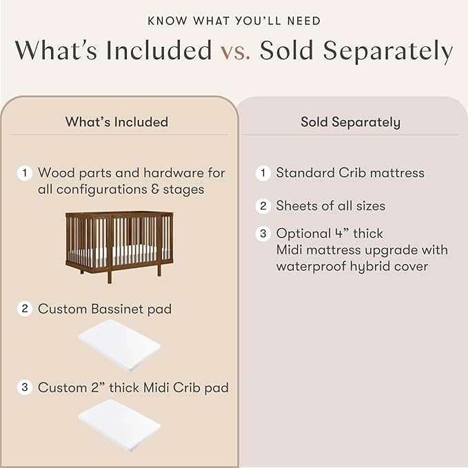 babyletto Pogo 8-in-1 All Stages Convertible Crib - GREENGUARD Gold Certified - Baby Crib Conversion Kits for Bassinet & Full-Size Crib to Toddler Bed, Baby Bed & More - Portable & Adjustable
