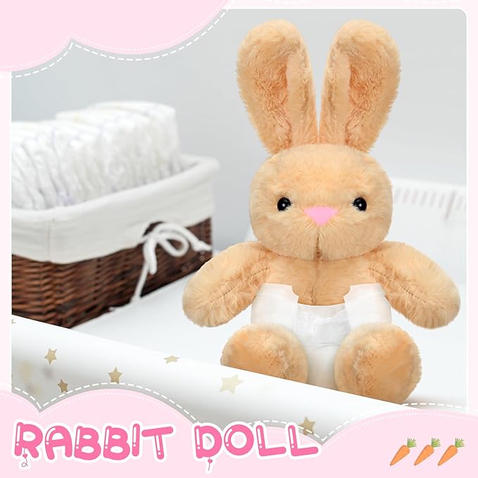 8 Sets Rabbit Blindfolded Diaper Changing Baby Shower Games Boys Girls Baby Dolls Diapers for Bridal Shower Gender Reveal Games Prizes Gifts for Adults