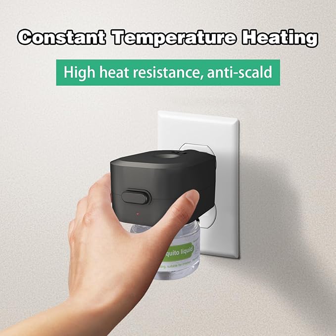 Mosquito Repellent Indoor Use with 1-Pack 280 Hr Repellent Refills, Electronic Mosquito Repeller Plug in, Highly Effective, DEET-Free, for Home, Bedroom, Office, Kitchen (Black)