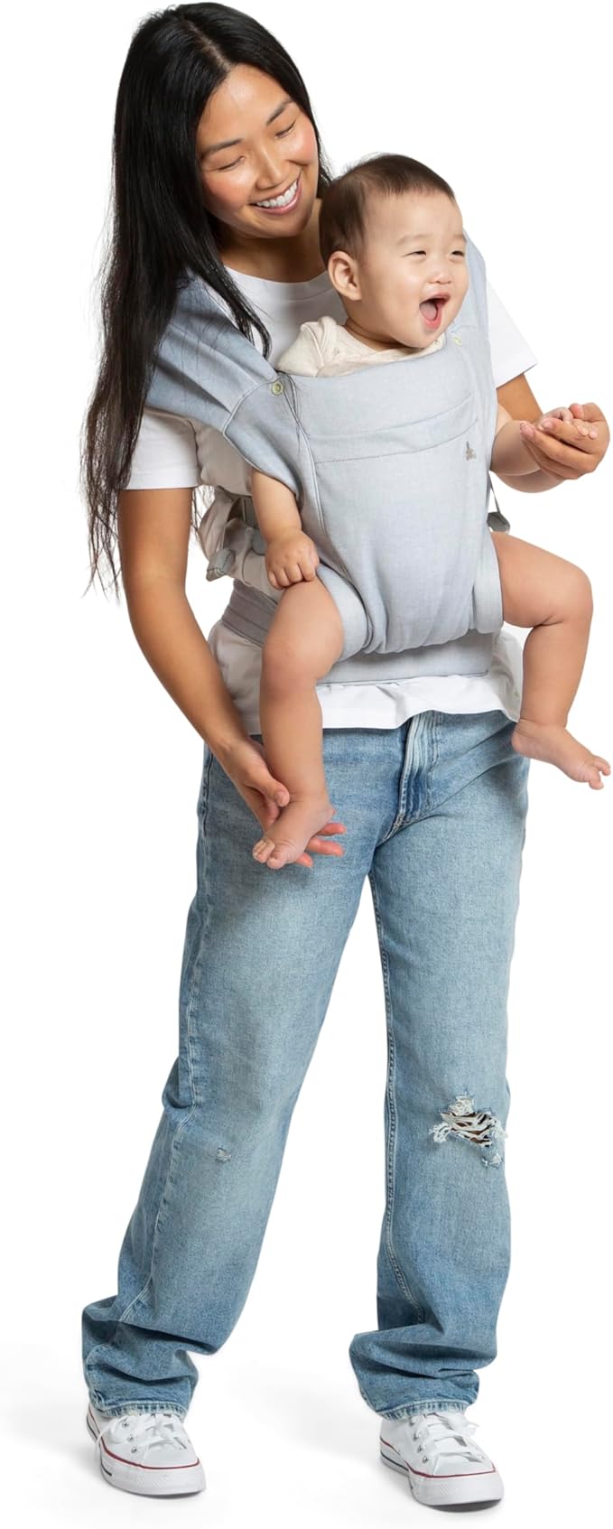 babyGap by Delta Children Legacy 3-in-1 Baby Carrier – Newborn to Toddler (Holds 7.5 to 25 lbs.), Face-in and Face-Out Baby Carrier Wrap with Lumbar Support, Ergonomic, Grey