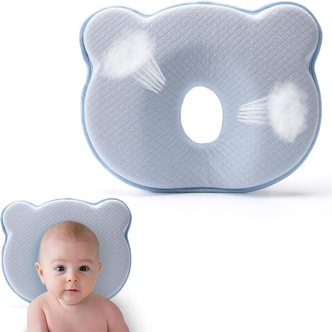 2025 New Upgrade Donut Soft and Cozy Pillow Prеvents FΙat hеad and Shapеs Hеad Breathable Pillow Blue