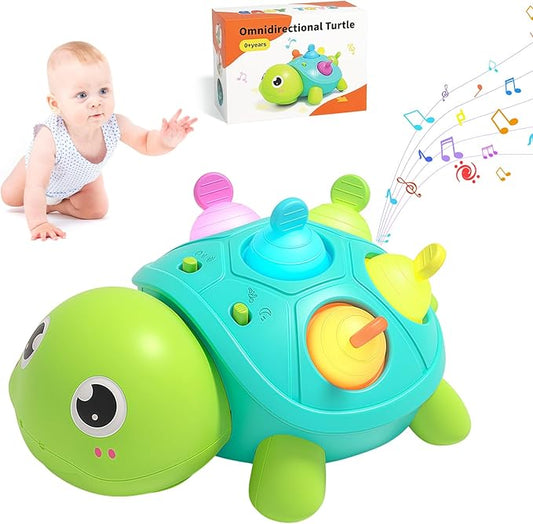 Baby Toys 0 to 18 Months, Crawling Infant Toys Musical Turtle, Pressed and Bitten, Learning Crawling Early Learning Educational Toy with Light & Sound, Learning Crawling Birthday Gifts
