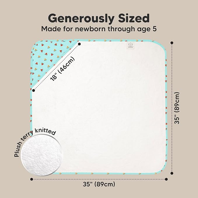 KeaBabies Hooded Baby Towel for Newborn - Viscose Derived from Bamboo Large Baby Bath Towels with Hood for Boys, Girls, Toddler, Extra Absorbent & Soft Newborn Bath Essentials (Melon Beat)