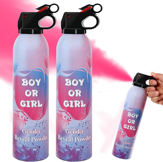 2 Pack Pink Gender Reveal Powder Ideas, Fun Party Supplies for Baby Shower Gender Reveal Celebration, Decorations
