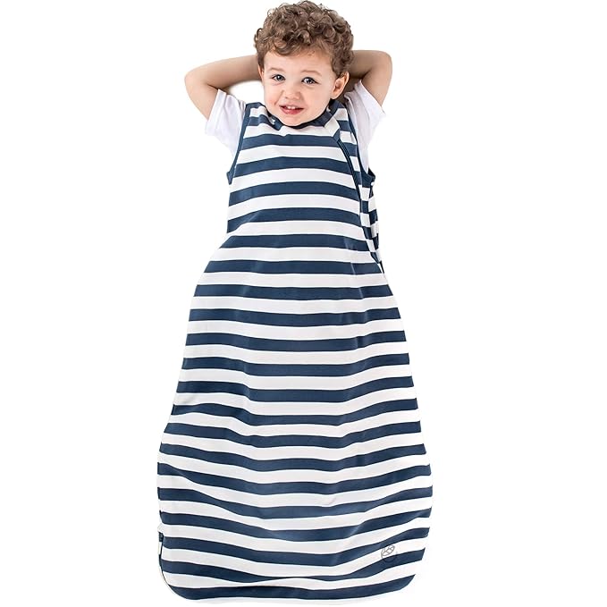 Ecolino Organic Cotton Baby Sleep Sack - 2-Way Zipper Baby Wearable Blanket - Toddler Sleeping Bag Sack - 18-36 Months - Deep Blue