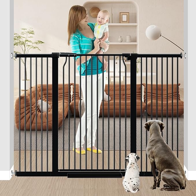 40.5" Tall Baby Gate 54.7-57.4" Wide No Drilling Tall Pet Gate Cat Gate Extra Wide Baby Gate Safety,Extra Narrow Auto-Close for Indoor Stairs, Doorways, and Kitchen