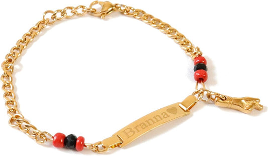 Tina&Co Personalized 18K Gold Plated Baby Name Bracelet Custom Bracelets for Kids Id Protection Bracelet Baptism for Girls