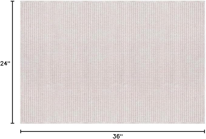 Beverly Rug Easy Jute Off White Entry Rug 2x3 Solid Washable Durable Outdoor Indoor Area Rugs for Living Dining Patio Office Stain Resistant Non Shedding Casual Indoor Outside Carpet 2 x 3 Off-White