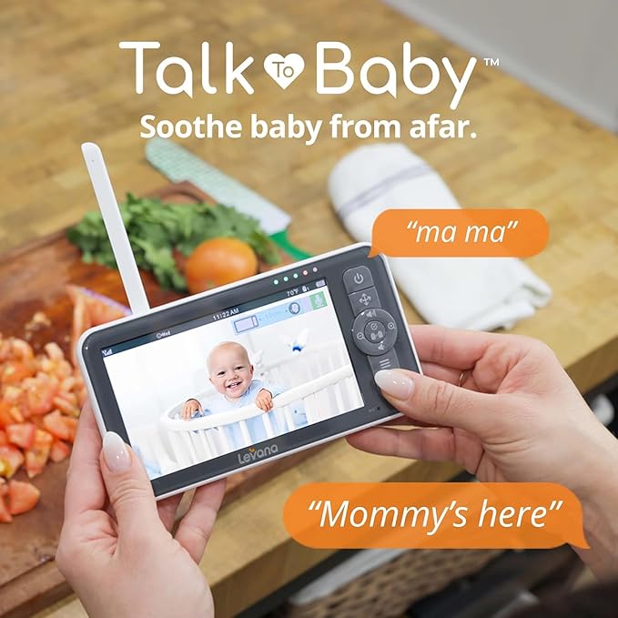 Levana Nala Video Baby Monitor, 5.5" 1080P Screen, 2 Night Vision PTZ Cameras, 22 Hour Battery Life, 5000mAH Battery, No WiFi, Two-Way Talk, 1000ft of Range Baby Cameras