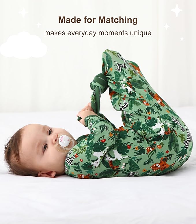 Baby Sleeper Gown Viscose from Bamboo Newborn Nightgowns Unisex Long Sleeve Sleep Sack