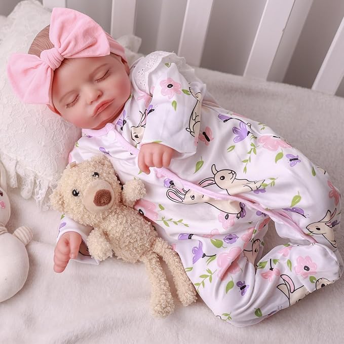 BABESIDE 20-Inch Lifelike Reborn Baby Doll with Vinyl Body – Realistic Poseable Newborn Doll with Accessories for 3+ Year Old Girls – Perfect for Pretend Play and Collecting