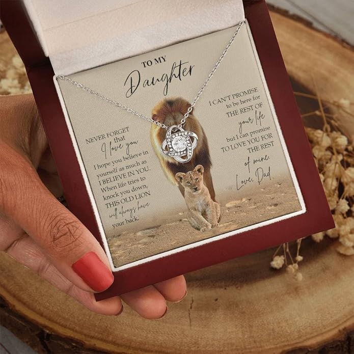 To My Daughter Gift Necklace From Dad or Mom - Badass Daughter Jewelry With Heartfelt Message & Elegant Box