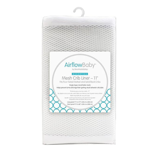 Breathable Mesh Liner for Full-Size Cribs (Gray, 11')