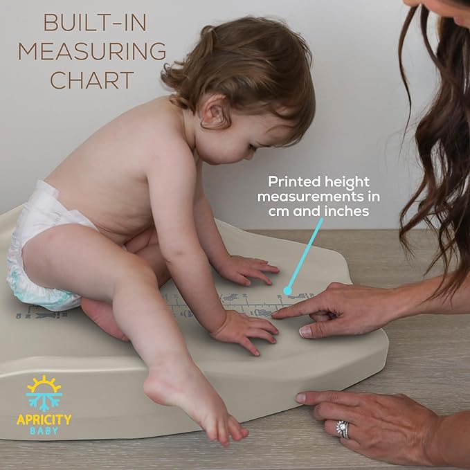 Apricity Baby Changing Pad – Waterproof Wipe-Clean Foam Mat with Raised Sides & Built-in Growth Chart, Extra-Large 31.5″ × 19.7″ – Safe & Comfortable Changing Pad for Newborns to Toddlers (Beige)