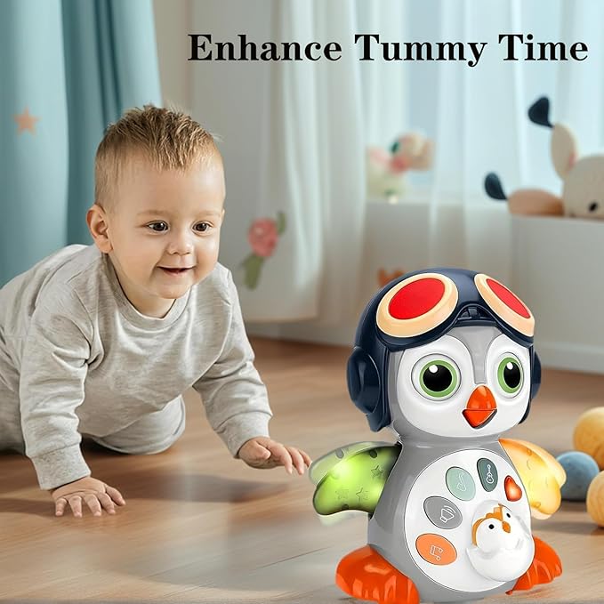 Penguin Crawling Toy for Babies 6-12 Months, Toys for 6 Month Old Boy, Tummy Time 3-6 Months, Light Up Music Toy, Gifts for 3-18 Months Boys Girls, 1 Year Old Boy Girl Toys