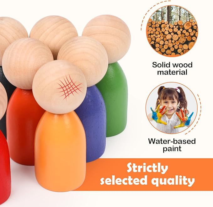 Montessori Wooden Balls in Cups, Toddler Color Sorting Toys and Matching Game, Preschool Learning Activities Educational Fine Motor Skill Toy for Kids