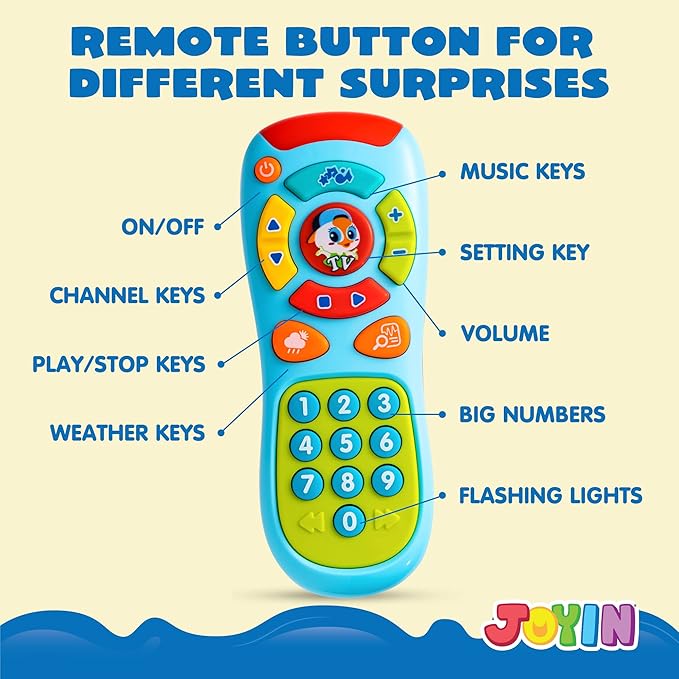 JOYIN Baby Learning Phone and Remote Toy for Toddler, Fun Smartphone Toys with Music for Infants, Boys or Girls, Holiday Stocking Stuffers, Kids Birthday Gift, Easter Basket Stuffers