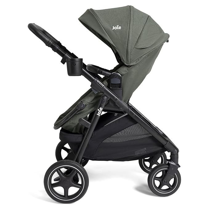 Joie Ginger LX Stroller and Rue Infant Car Seat Travel System with Anti-Rebound Base and All-Wheel Suspension (Evergreen)