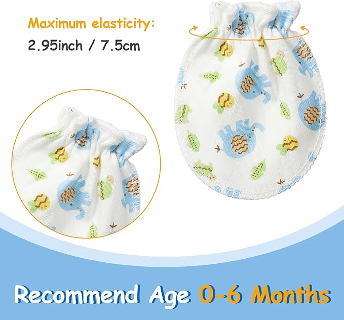 Geyoga 40 Pairs Newborn Baby Mittens No Scratch Mittens Soft Elastic Infant Baby Gloves for 0-6 Months