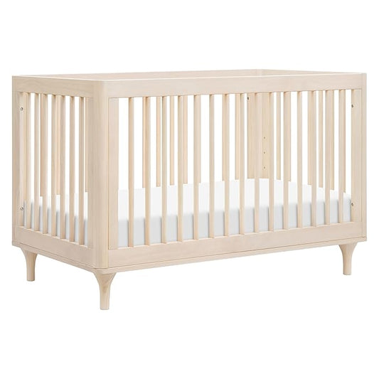 babyletto Lolly 3-in-1 Convertible Baby Crib - GREENGUARD Gold Certified Convertible Crib to Toddler Bed & Daybed - Wooden Baby Bed, 4 Adjustable Mattress Heights, Easy to Assemble - Washed Natural