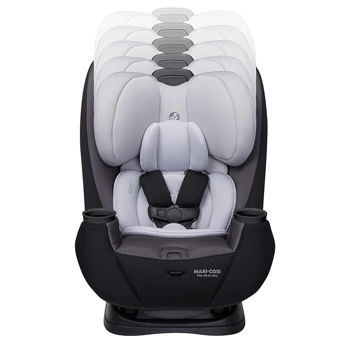 Maxi-COSI Pria All-in-One Convertible Car Seat, Infant to Toddler Car Seat, Easy-Install Harness, Machine-Washable Cover, 5-100 lbs, Blackened Pearl