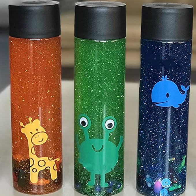 18 PCS 14 Oz Bulk Empty Sensory Bottles, Plastic Juice Bottles with Caps, Reusable Clear Drink Containers, PET Water Bottles for Juice Milk Homemade Beverages