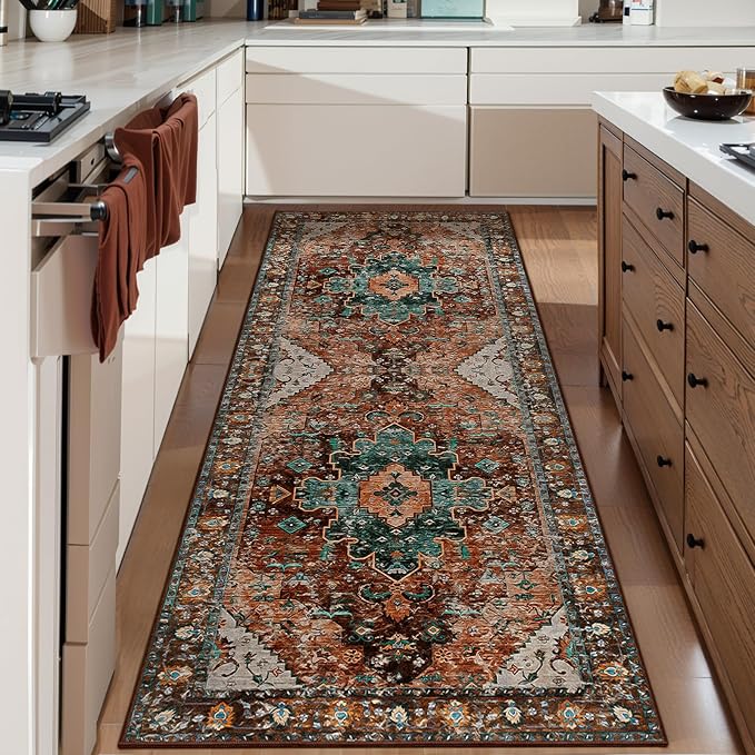 Ciicool Washable Runner Rug Non Slip, 2x5 Rug Non Shedding Pet Friendly Indoor Floor Carpet Hallway for Bathroom Kitchen Living Room Bedside