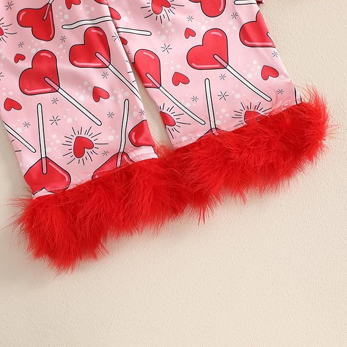 Toddler Kids Baby Girl Solid Pjs Ruffle Long Sleeve Button Shirt Top and Pants Cotton 2Piece Pajamas Set