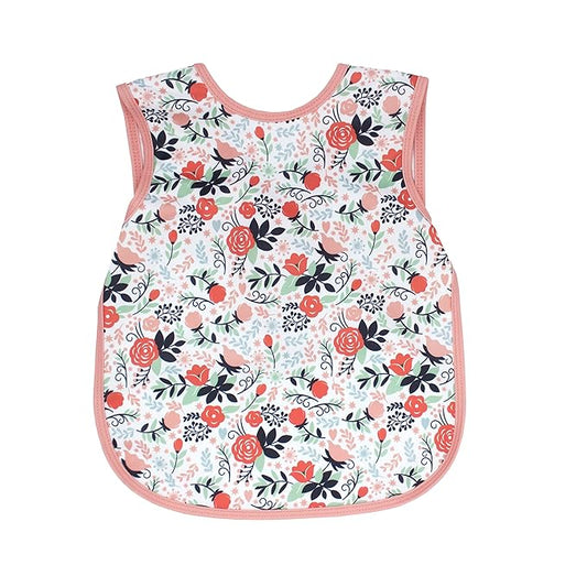 BapronBaby Vintage Rose Bapron - No Neck Tie Safer Bib for Baby & Toddler - Soft Waterproof Stain Resistant - Machine Washable - Sz Baby/Toddler 6m-3T