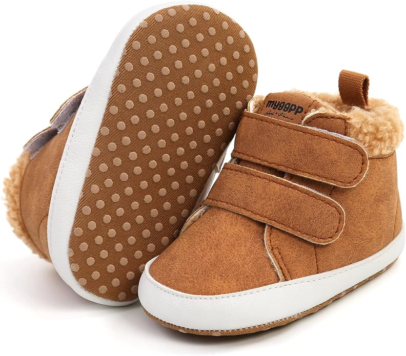 CENCIRILY Baby Boys Girls High Top Sneakers Soft Soles Anti Skid Infant Ankle Shoes Toddler Prewalker First Walking Crib Shoes