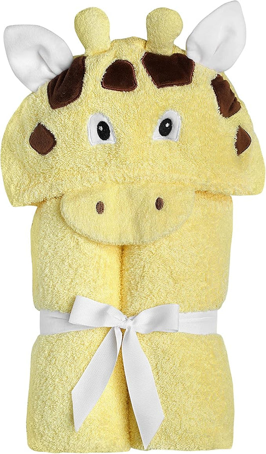 Hooded Baby Towel for Kids 2-8 | Large 100% Cotton Baby Towel for Girls or Boys | Unisex Cute Giraffe Bath Towels for Babies and Toddlers in Yellow