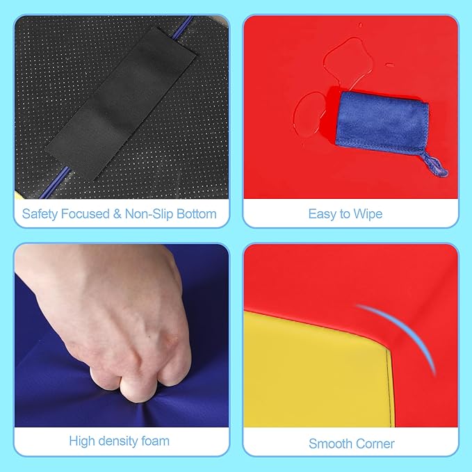 Kinder King Climb and Crawl Activity Play Set, 10-Piece Soft Foam Block for Climbing, Crawling and Sliding, Indoor Climber for Toddlers and Kids, Baby Infant Lightweight Climbing Toys