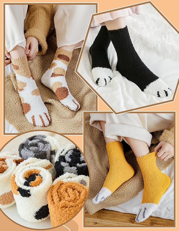 TEHOOK Warm & Cozy Gifts for Women, Fluffy Fuzzy Sock, Plush Sleeping Slipper Socks - Soft Warm Fabric