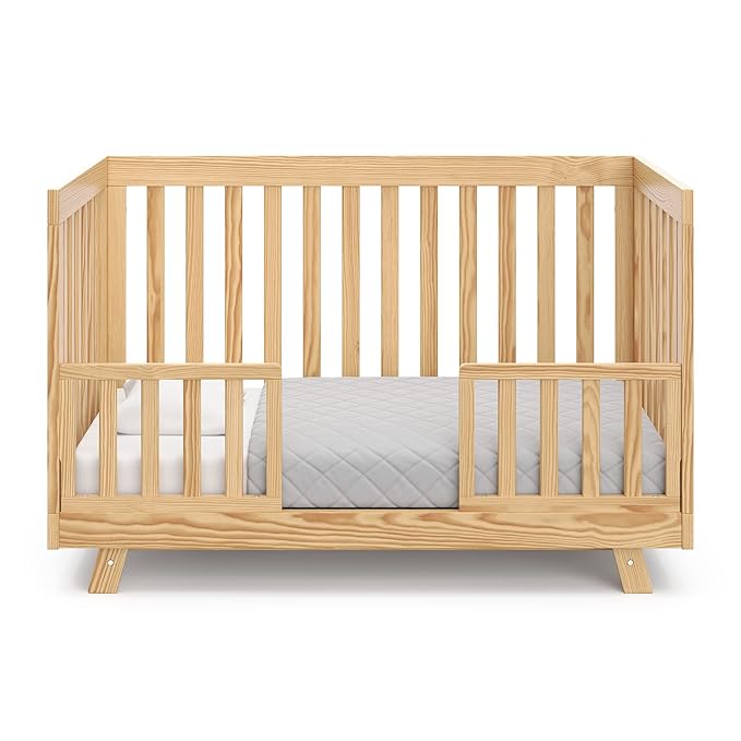 Storkcraft Beckett Grow-with-Me Convertible Crib (Natural) – GREENGUARD Gold Certified, Converts to Toddler Bed & Daybed, Fits Standard Crib Mattress, Easy-to-Assemble