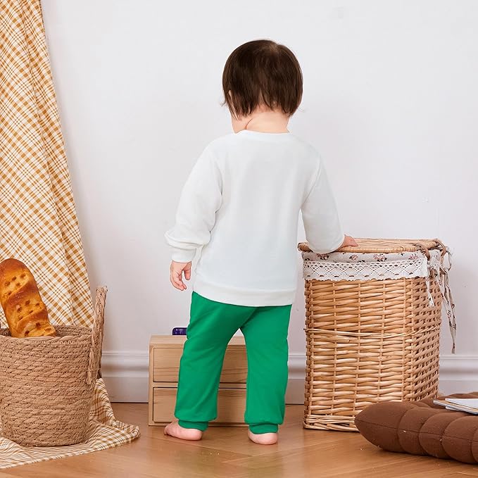 Kupretty Toddler Baby Boy Fall Winter Clothes Color Block Long Sleeve Sweatshirt Pullover Tops + Joggers Pants Outfit Set