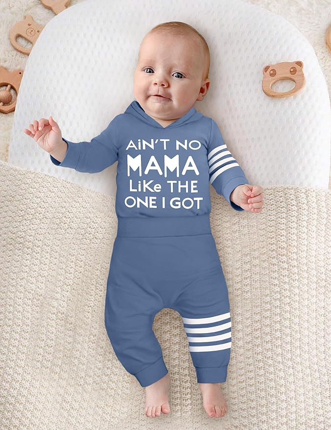 Fommy Newborn Baby Boy Clothes Plaid Letter Print Long Sleeve Hoodies + Long Pants 2PCS Fall Winter Outfits Set