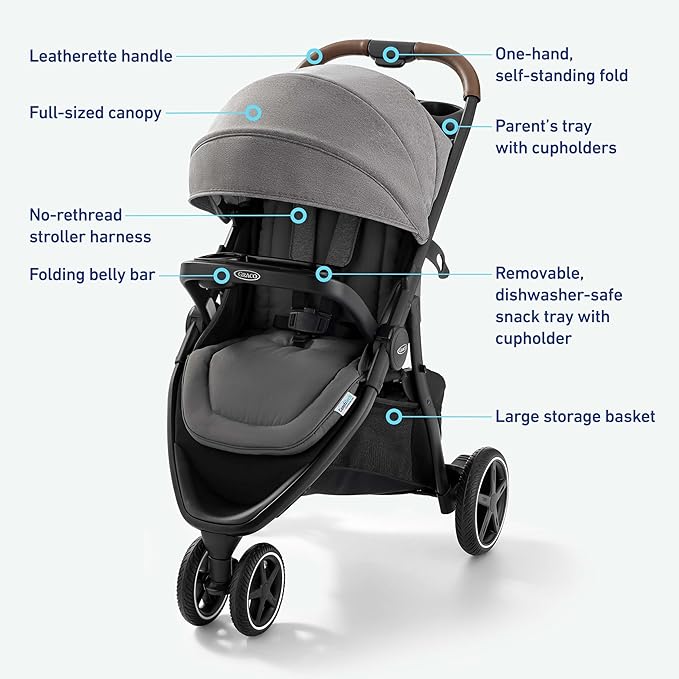 Graco Outpace LX All-Terrain Travel System - Includes SnugRide 30 Lite Infant Car Seat, Briggs, High-Performance Stroller/Car Seat Combo, Practical & Durable