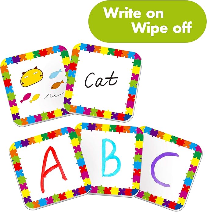 Hebayy 36 Pair Animals Matching Game Cartoon Flash Cards Erasable(72 PCs, Each Measures 2” X 2”)