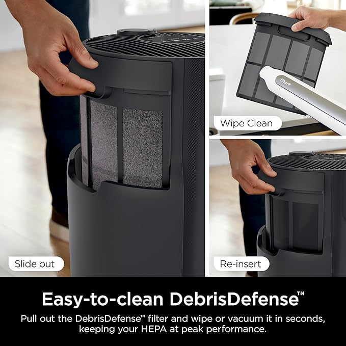 Shark Air Purifiers for Home Large Room with NeverChange Air Filter, 5 Year HEPA Filter, Covers 650 Sq. ft, Odor Neutralizer and Clean Sense Technology, Removes 99.98% of Dust & Allergens, HP152