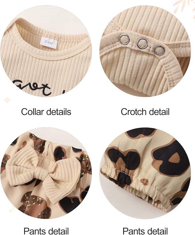 DISAUR Baby Girls Clothes Newborn Infant Baby Girls Outfit Long Sleeve Ruffle Romper Floral Pants Headband Sets 0-18 Months