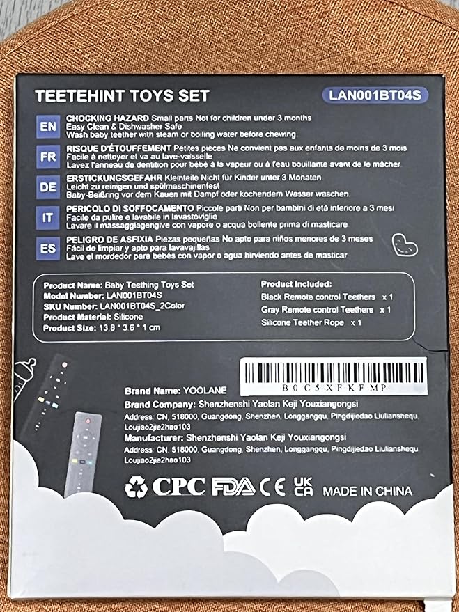 Baby Teether [Original] - Silicone Teething Toys for Babies, Remote Control Shape Teething Relief Chew Toy | Stuff Essential and Gift for Toddler Infant Boy Girl 3+ Months | 2 Pieces